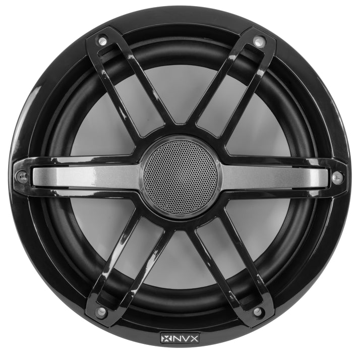 MVSP8 750W Peak (250W RMS) 8" V-Series 2-Way Marine Speakers with LED Lighting (Sport White and Black Grilles Included)