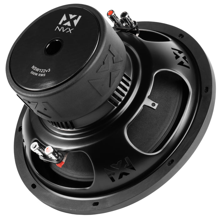 NSW122 Version 3 (NSW122v3) 1000W Peak (500W RMS) N-Series v3 12" Dual 2-Ohm Subwoofer