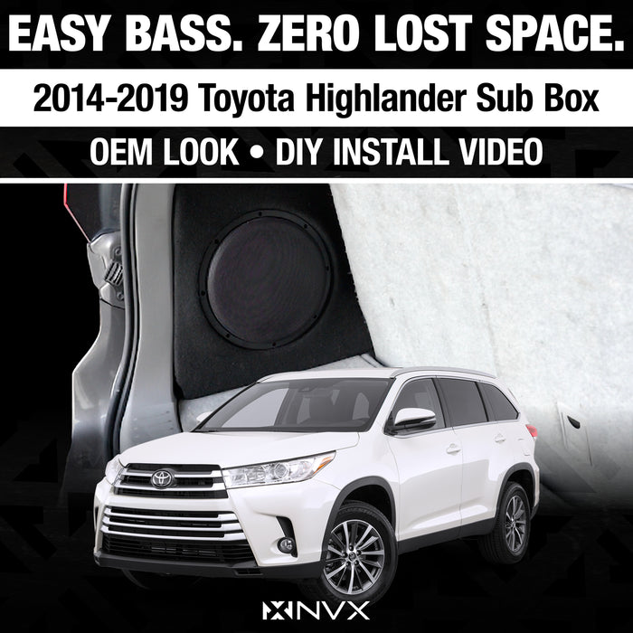 2014-2019 Toyota Highlander - Custom 500W RMS 10" Loaded Subwoofer Enclosure | NVX BE-TOYHIG3-VS102