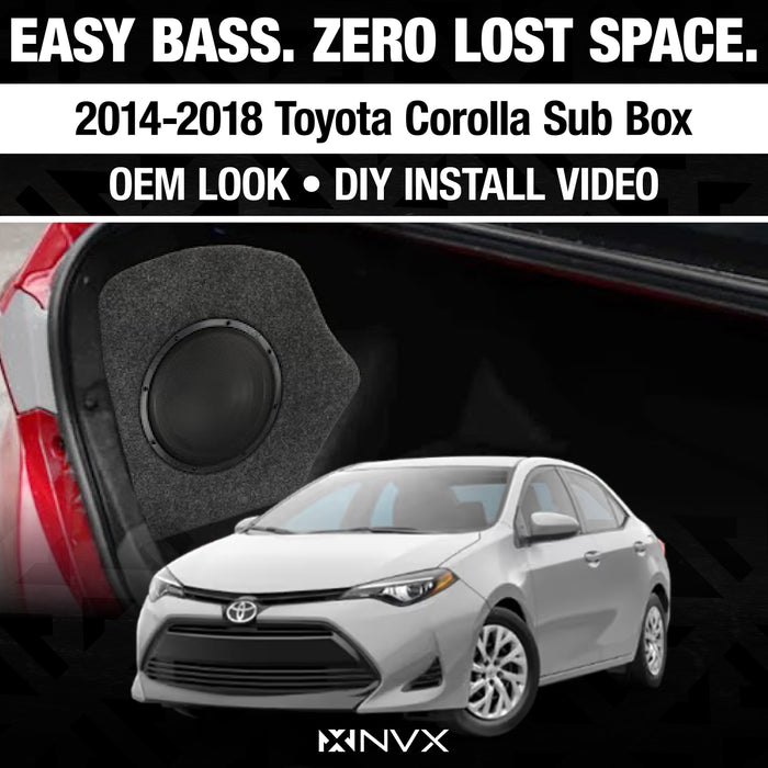 2014-2019 Toyota Corolla - Custom 500W RMS 10" Loaded Subwoofer Enclosure | NVX BE-TOYCOR-G11