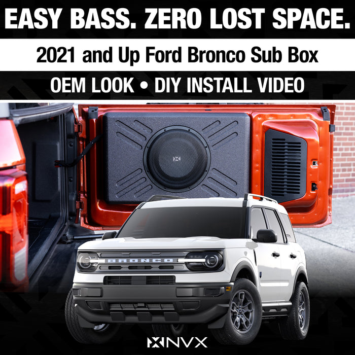 2021-up Ford Bronco - Custom 12" 400W RMS Loaded Subwoofer Enclosure | BE-FRD-BRO-G6