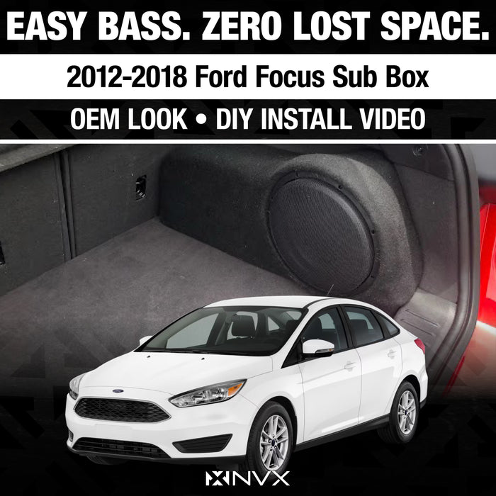 2012-2018 Ford Focus - Custom 500W RMS 10" Loaded Subwoofer Enclosure | NVX BE-FDFOCHBG3-VS102