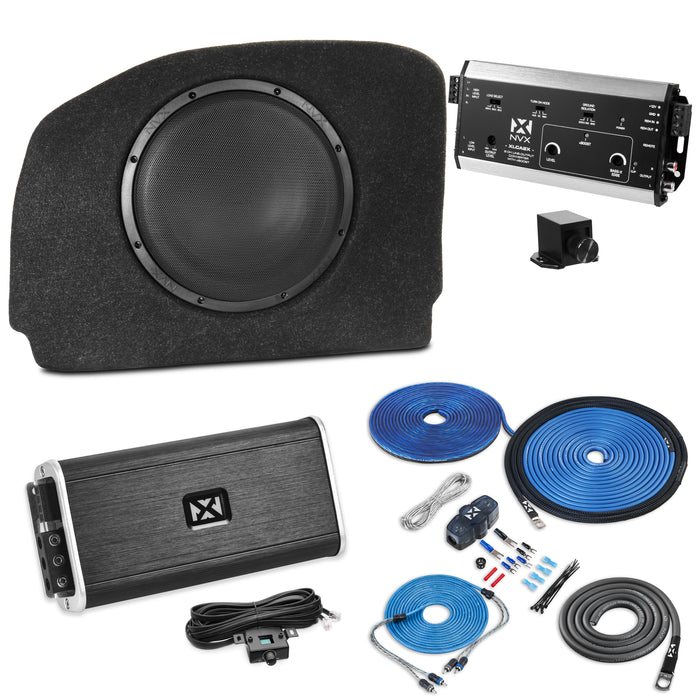 2018 and Up Toyota Camry Bass Package - Includes 10" 500W RMS Subwoofer, Custom Enclosure, Monoblock Amplifier, Line Out Converter and Complete Wiring Kit (PBK-TOYCAM-G8)