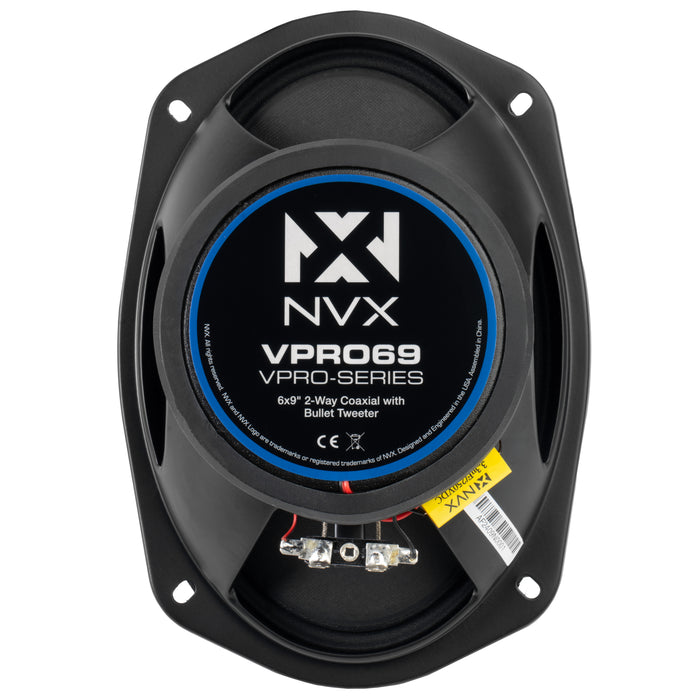 VPRO69 550W Peak (275W RMS) 6" x 9" V-Series Pro 2-Way Water Resistant Coaxial Loudspeaker with Bullet Tweeter