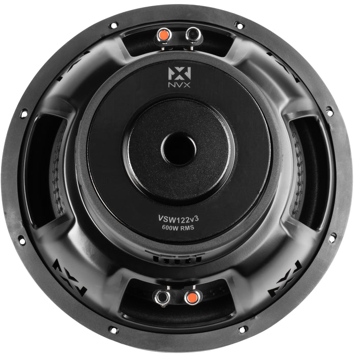 VSW122 Version 3 (VSW122v3) 1200W Peak (600W RMS) 12" VS-Series v3 Dual 2-Ohm Subwoofer