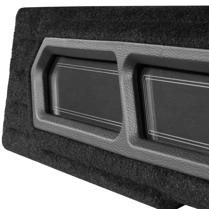 Custom Dual 10" Under-seat Sealed Unloaded Subwoofer Enclosure with LED Lighting for 2008-2018 Chevrolet Silverado and GMC Sierra Crew Cab Trucks | BE-GM-08SLVCC-S210