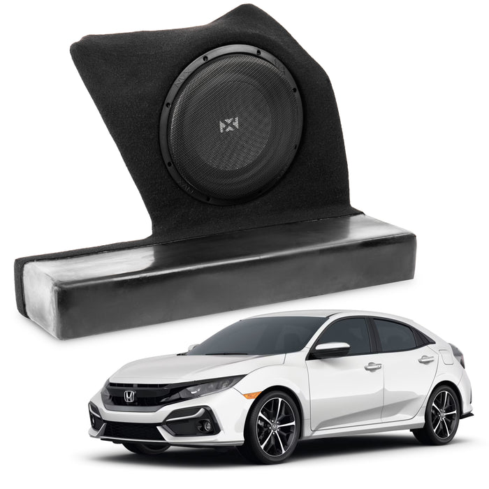 2017-2021 Honda Civic Hatchback - Custom 10" 350W RMS Loaded Subwoofer Enclosure | BE-HON-CVCHB-G10