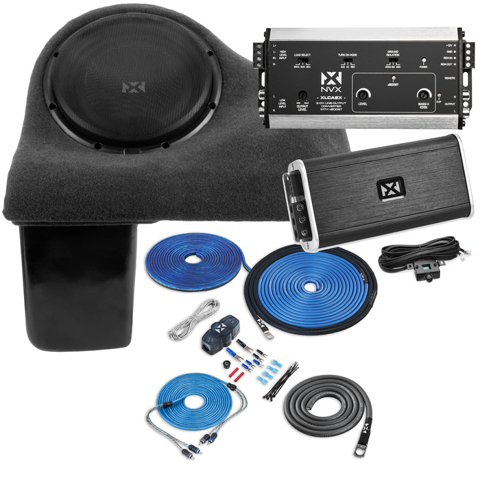 2006-2013 Chevy Corvette Bass Package - Includes 10" 350W RMS Subwoofer, Custom Enclosure, Monoblock Amplifier, Line Out Converter and Complete Wiring Kit (PBK-BE-GM-VETC6)