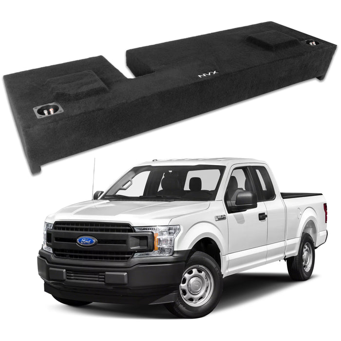 Custom Fit Dual 12" Sealed Down Firing Empty Subwoofer Enclosure for 2009-2018 Ford F-150 Extended Cab Trucks | VE-FRD-150CECG12-D12S