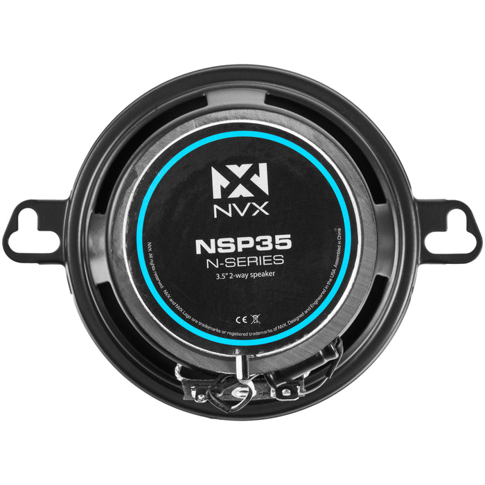 NSP35 200W Peak (70W RMS) 3.5" N-Series 2-Way Coaxial Car Speakers with 20mm Silk Dome Tweeters