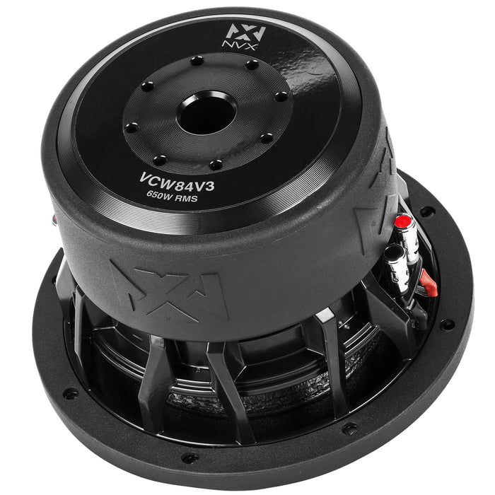 VCW84 Version 3 (VCW84v3) 1300W Peak (650W RMS) 8" VC-Series v3 Dual 4-Ohm Subwoofer