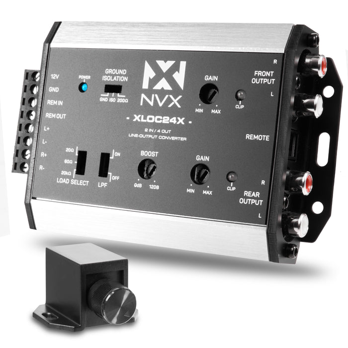 XLOC24X 2 inputs / 4 outputs High Voltage Active Line Output Converter with Impedance Matching and Remote Level Control