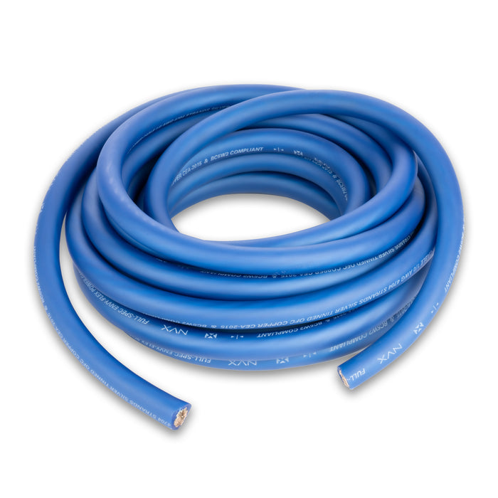 XW0BL25 25 ft. of Frosted Blue 1/0-Gauge True Spec 100% Oxygen-Free Copper EnvyFlex Power/Ground Wire